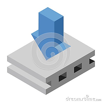 Down Parcel - Isometric 3d illustration. Cartoon Illustration