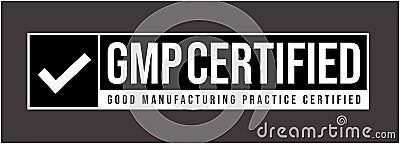 Certified good manufacturing practice. black and white Vector Illustration