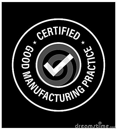 Certified GMP, good manufacturing practice. Vector Illustration