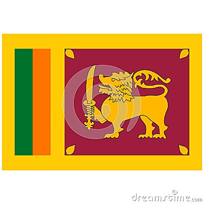 National flag of Sri Lanka - Flat color icon. Vector Illustration