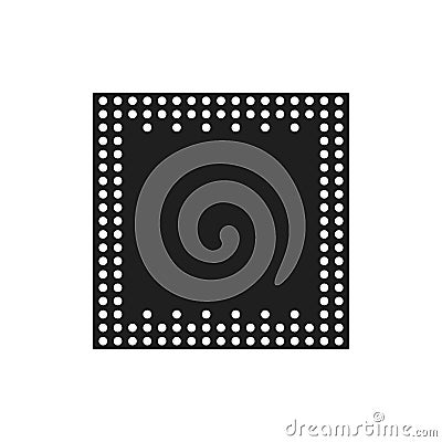 Web Vector Icon of computer chips. The processor has the inscription: CPU, chip, micro-chip, processor. Isolated on a blank, edita Vector Illustration