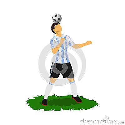 Soccer player wearing Argentina jersey. Vector Illustration