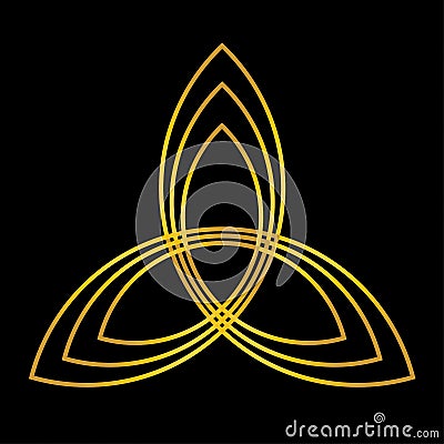 Holy Trinity, Triquetra symbol,Trinity or trefoil knot, Celtic symbol of Eternity. Vector Illustration