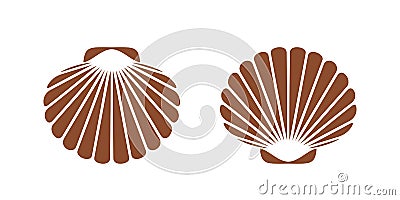 Scallop logo. Isolated scallop on white background Vector Illustration