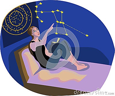 Asperger`s syndrome, woman has ASD Vector Illustration