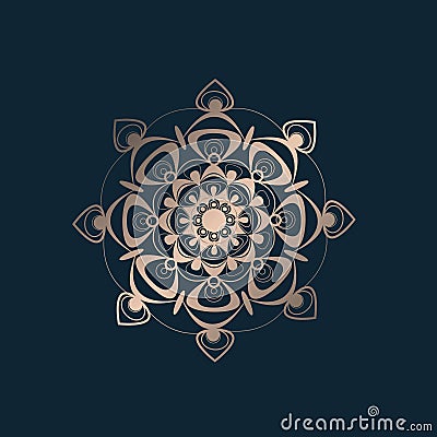 Mandala logo. Ornamental, decorative flower petals icon. Vector Illustration