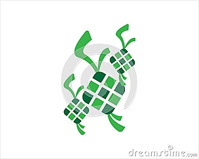 Ketupat vector decoration for Aidil Fitri Ramadan symbol Vector Illustration