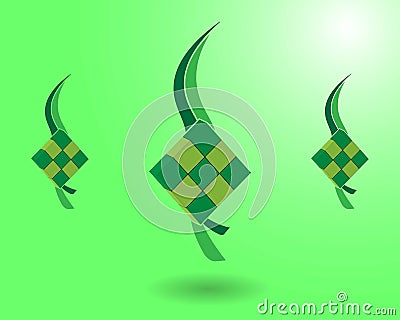 Ketupat icon for Aidil Fitri Ramadan symbol Cartoon Illustration