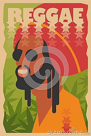 Reggae music poster Vector Illustration