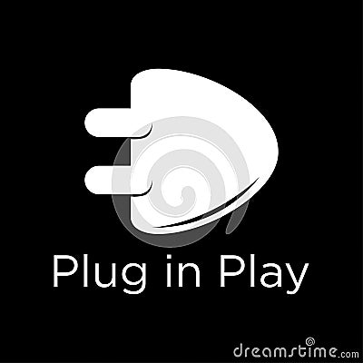 Plug in play logo design Vector Illustration