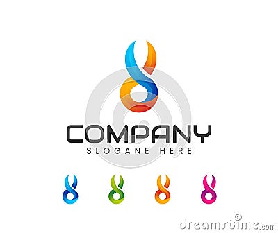 Infinity fire flame logo design. Infinity flame, Fire flame infinity sign Stock Photo