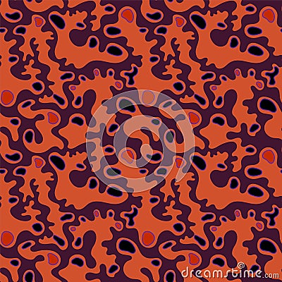 Unusual abstract vector seamless artwotk with wave shapes and dots Vector Illustration