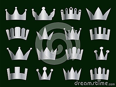 Set of Silver Crown Royal symbo Vector Illustration