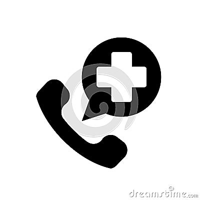 medical call icon, emergency call, medical support Stock Photo