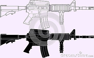 colt m4,The M4 carbine Vector Illustration