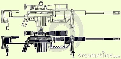 WebM200 sniper rifle Vector Illustration