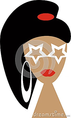 cartoon, illustration, vector, head, face, woman, icon, people, glasses, hair, person, design Cartoon Illustration