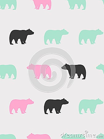 colorful seamless bear design vector winter style Vector Illustration