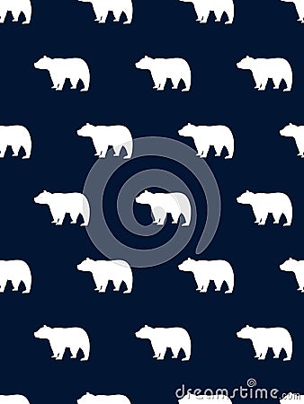 seamless bear winter vector design blue and white Vector Illustration