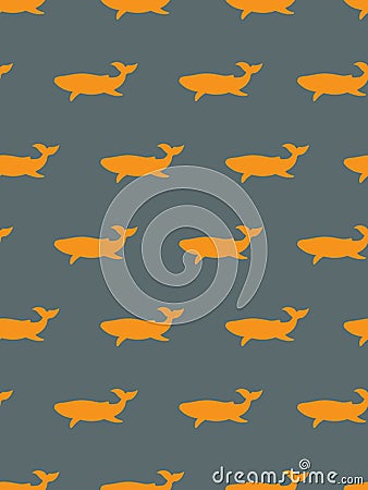 seamless whale pattern sea life in art Vector Illustration