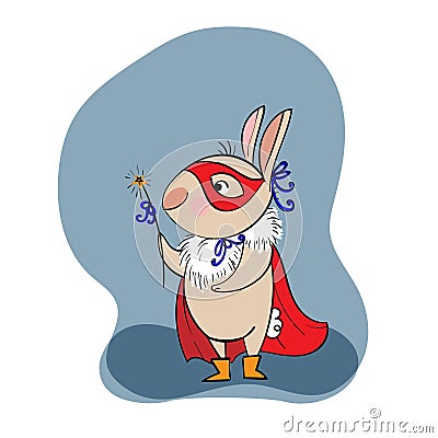 Funny bunny in a fancy dress Vector Illustration