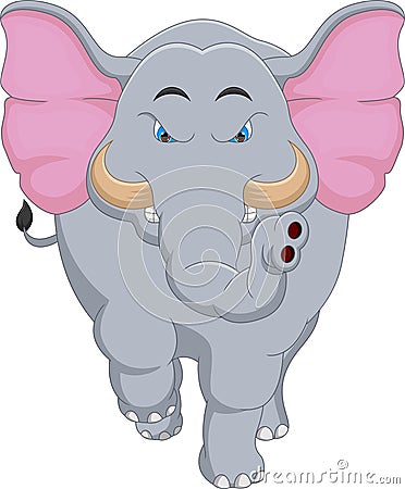 Angry elephant cartoon Vector Illustration