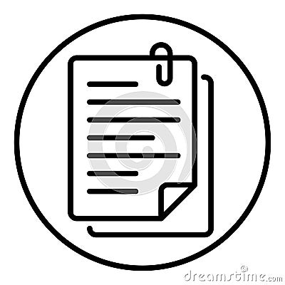 Outline icon for documents paper. Vector Illustration