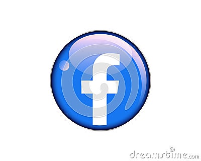 Facebook Social Media Icon Logo With Shadow Editorial Stock Photo