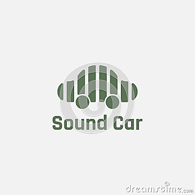 Car And Spectrum Logo Vector Illustration
