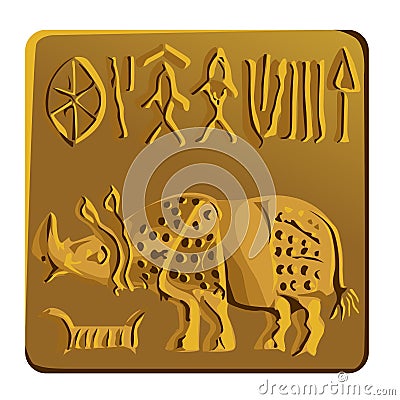 Mohenjo daro Seal Design illustration Cartoon Illustration