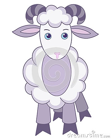 Sheep, cute farm animal - vector full color picture. Lamb baby picture. Vector Illustration