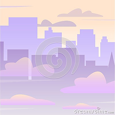 industrial city landscape, megalopolis construction Vector Illustration