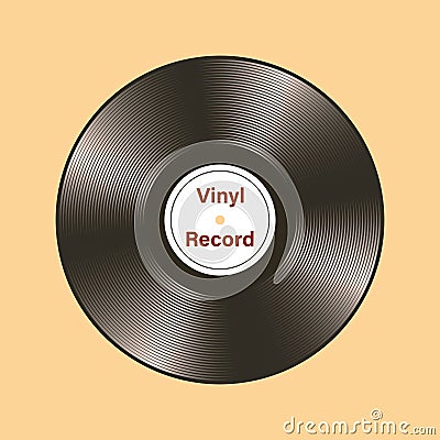 Vector vinyl record on an isolated light background. Vector illustration of musical style. Vector Illustration