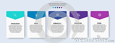 Steps business data visualization timeline process infographic template design with icons Vector Illustration