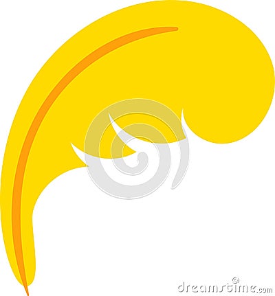 Stylized yellow feather Vector Illustration