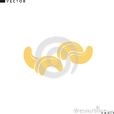Cashews silhouette. Isolated nuts on white background Vector Illustration