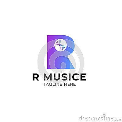 r musice design vector template Vector Illustration