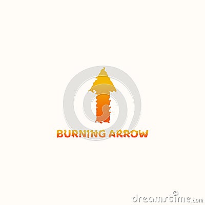 Burning Arrow Logo Upward Vector Illustration