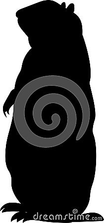 groundhog vector silhouette black Vector Illustration