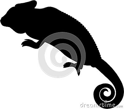 chameleon vector silhouette black Vector Illustration