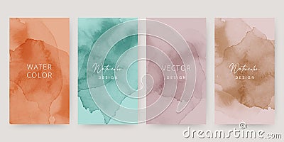 Watercolor abstract templates for social media story, cover, card, booklet. Stock Photo