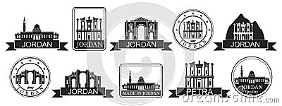 Jordan set. Isolated Jordan on white background Vector Illustration