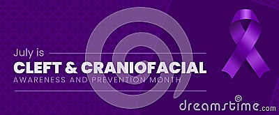 Cleft and Craniofacial Awareness Month. Observed in July. Vector banner. Vector Illustration