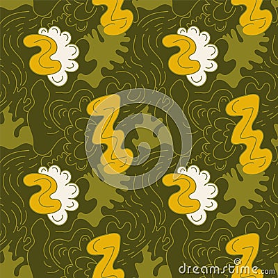 Abstract seamless colorful surreal artwotk with wave pattern Vector Illustration