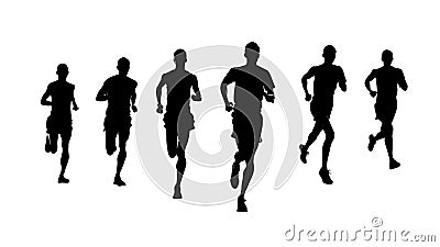 Man running, Athletic man running, Athletics athlete competing Vector Illustration