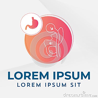 Gastric Bypass Logo Roux-en-Y (RNY) Weight Loss Surgery Logo vector illustration icon design Vector Illustration