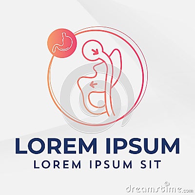 Gastric Bypass Logo Roux-en-Y (RNY) Weight Loss Surgery Logo vector illustration icon design Vector Illustration