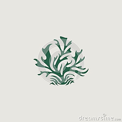 a logo that symbolically uses seaweed Vector Illustration