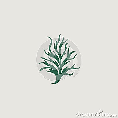 a logo that symbolically uses seaweed Vector Illustration