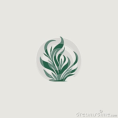 a logo that symbolically uses seaweed Vector Illustration